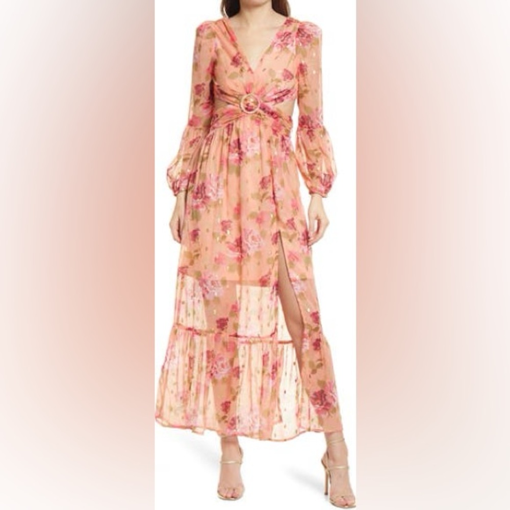 Elegant Floral Long Sleeve Dress